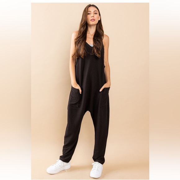 Boho Textured Fabric Harem Jumpsuit - Picture 5 of 7